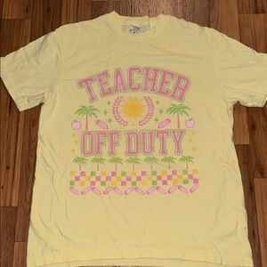 Comfort Colors Yellow Tee with Pink Graphics
